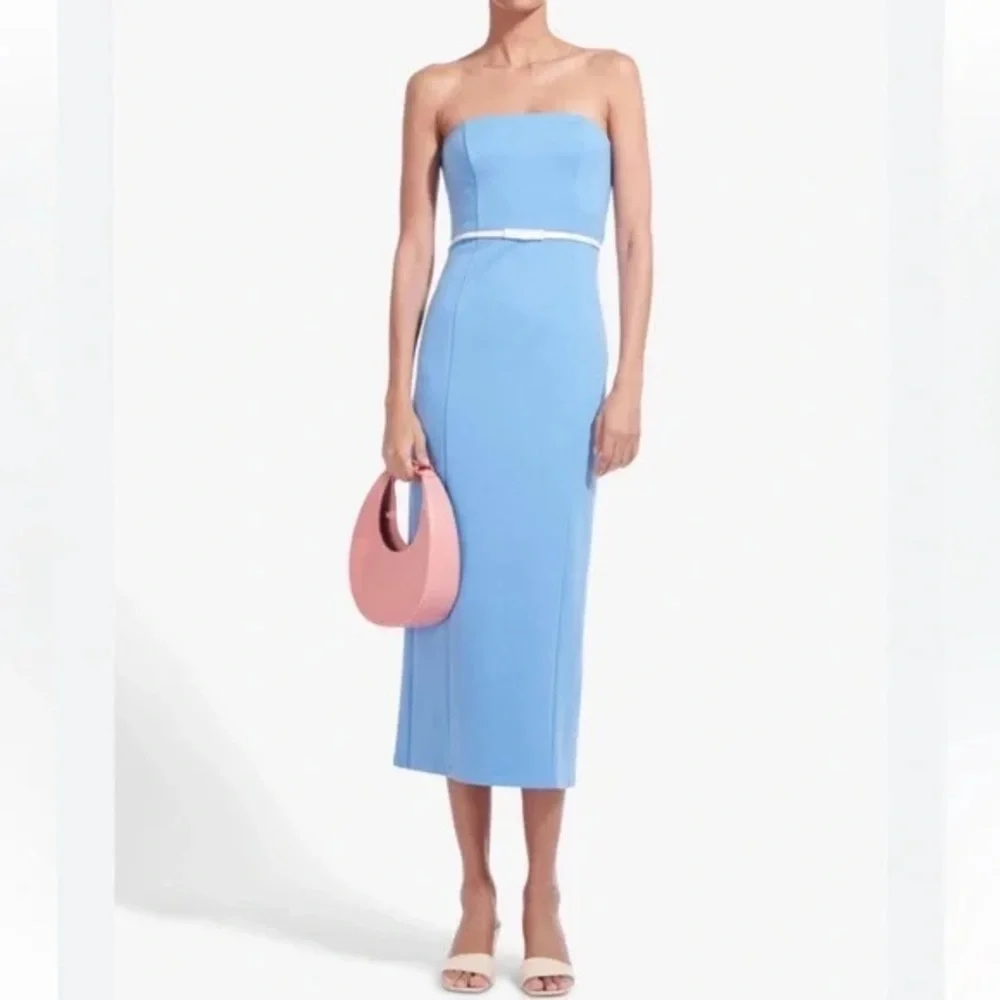 Elegant Blue Strapless Dress - Picture 1 of 4